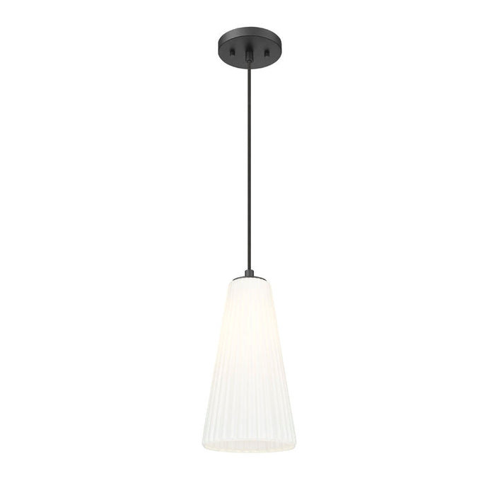 Z-Lite Farrell Pendant Matte Black 1 Light Cord 3043P7-MB | theLightShop