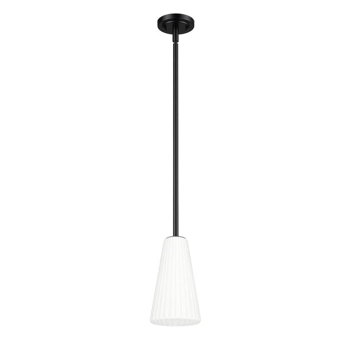 Z-Lite Farrell Pendant Matte Black 1 Light Rod 3043P6-ROD-MB | theLightShop
