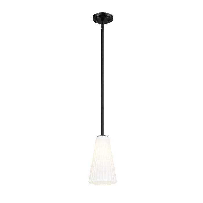 Z-Lite Farrell Pendant Matte Black 1 Light Rod 3043P6-ROD-MB | theLightShop