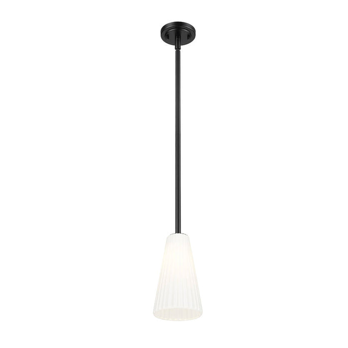 Z-Lite Farrell Pendant Matte Black 1 Light Rod 3043P6-ROD-MB | theLightShop