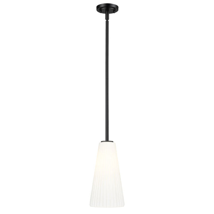 Z-Lite Farrell Pendant Matte Black 1 Light Rod 3043P7-ROD-MB | theLightShop