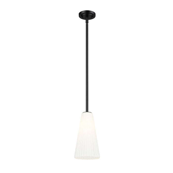 Z-Lite Farrell Pendant Matte Black 1 Light Rod 3043P7-ROD-MB | theLightShop