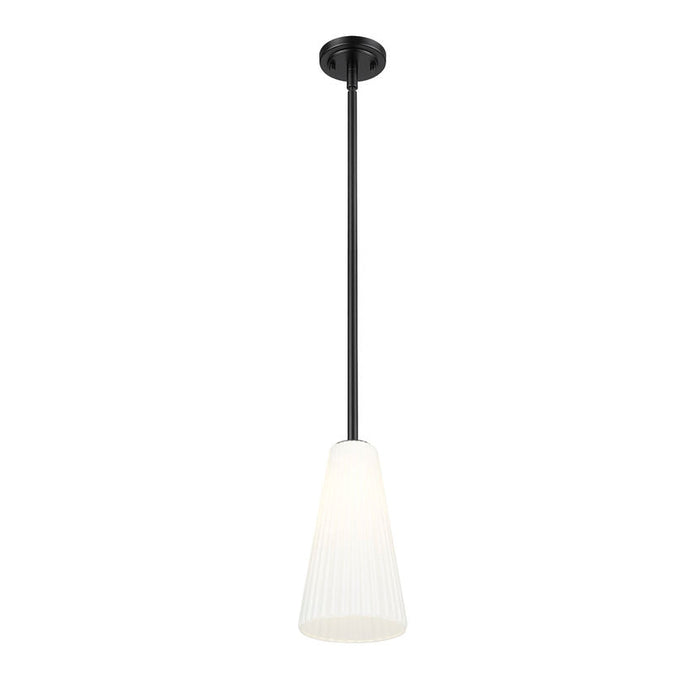 Z-Lite Farrell Pendant Matte Black 1 Light Rod 3043P7-ROD-MB | theLightShop