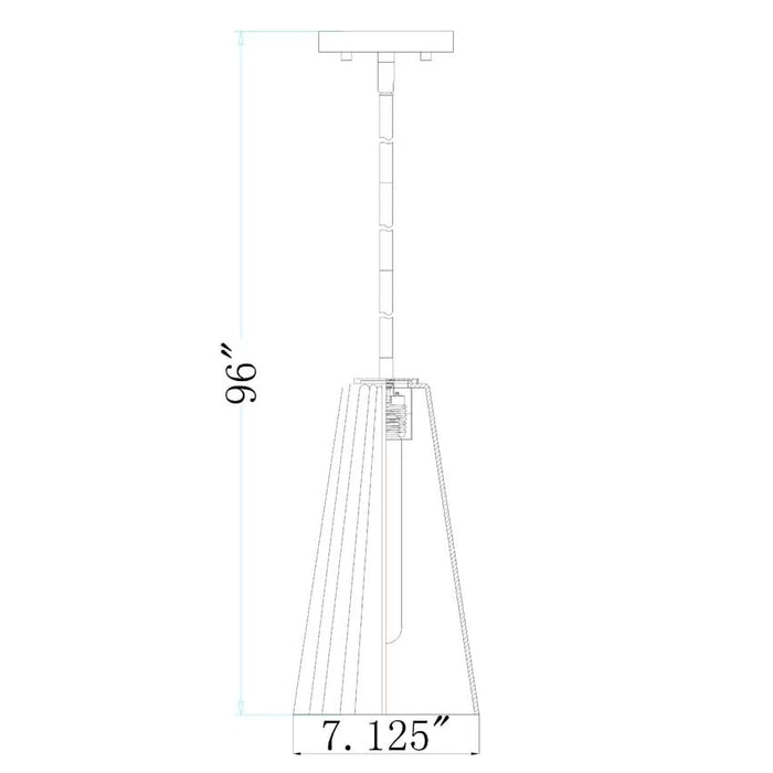 Z-Lite Farrell Pendant Matte Black 1 Light Rod 3043P7-ROD-MB | theLightShop