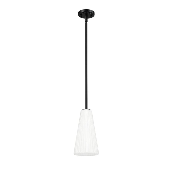 Z-Lite Farrell Pendant Matte Black 1 Light Rod 3043P7-ROD-MB | theLightShop