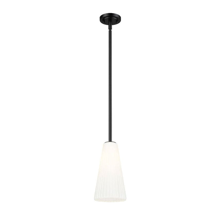Z-Lite Farrell Pendant Matte Black 1 Light Rod 3043P7-ROD-MB | theLightShop