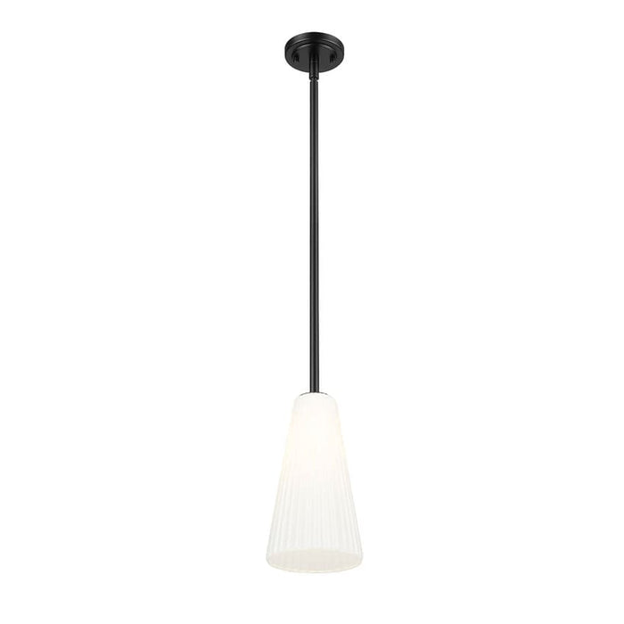 Z-Lite Farrell Pendant Matte Black 1 Light Rod 3043P7-ROD-MB | theLightShop