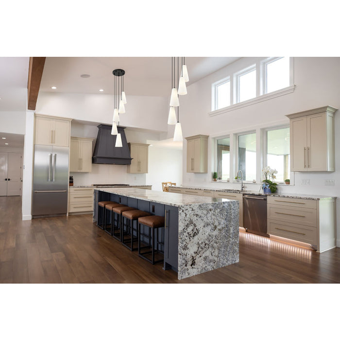 Z-Lite Farrell Pendant Matte Black 5 Light Round 3043P7-5R-MB | theLightShop