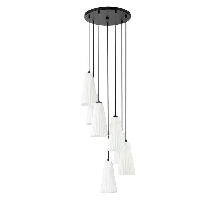 Z-Lite Farrell Pendant Matte Black 7 Light Round 3043P7-7R-MB | theLightShop