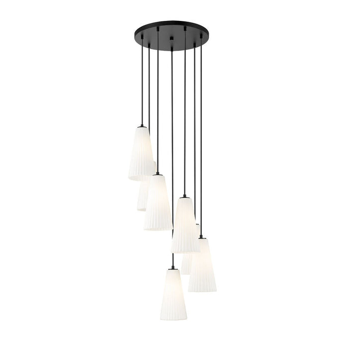 Z-Lite Farrell Pendant Matte Black 7 Light Round 3043P7-7R-MB | theLightShop