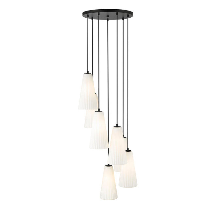 Z-Lite Farrell Pendant Matte Black 7 Light Round 3043P7-7R-MB | theLightShop