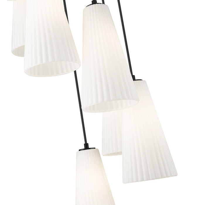 Z-Lite Farrell Pendant Matte Black 7 Light Round 3043P7-7R-MB | theLightShop