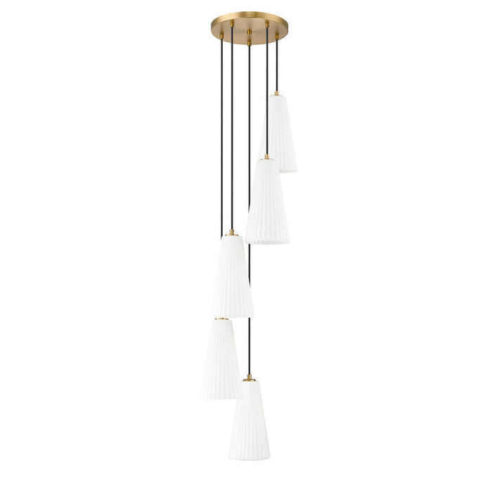 Z-Lite Farrell Pendant Modern Gold 5 Light Round 3043P7-5R-MGLD | theLightShop