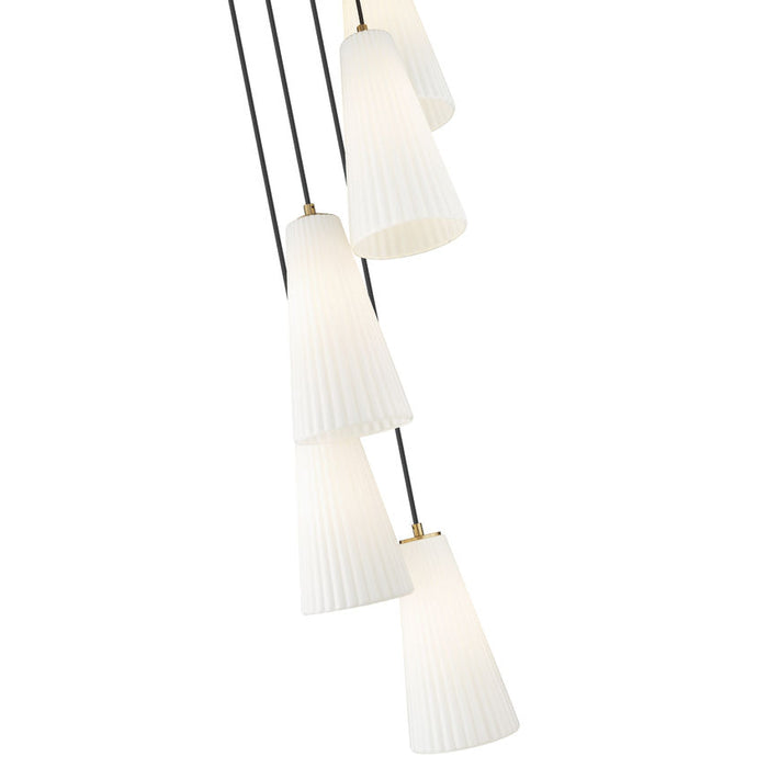 Z-Lite Farrell Pendant Modern Gold 5 Light Round 3043P7-5R-MGLD | theLightShop