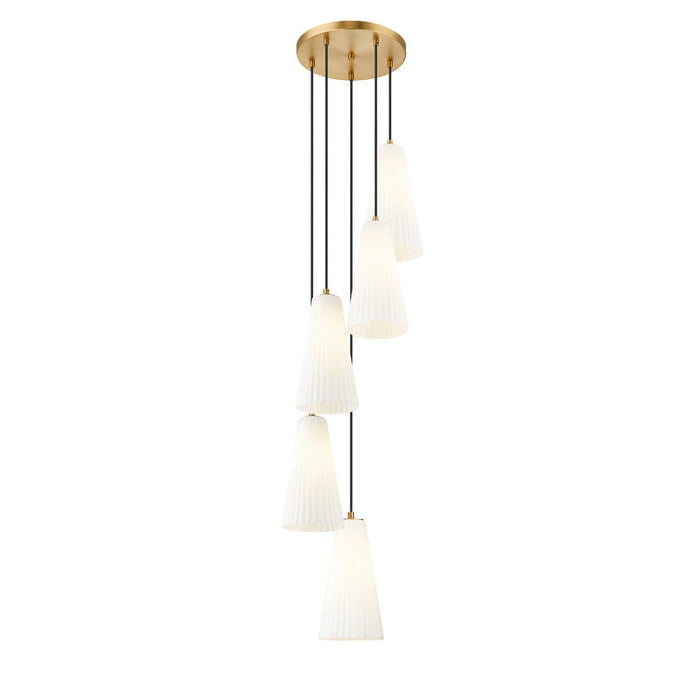 Z-Lite Farrell Pendant Modern Gold 5 Light Round 3043P7-5R-MGLD | theLightShop