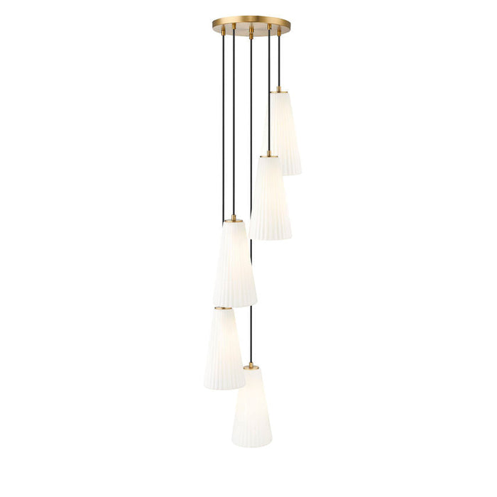 Z-Lite Farrell Pendant Modern Gold 5 Light Round 3043P7-5R-MGLD | theLightShop