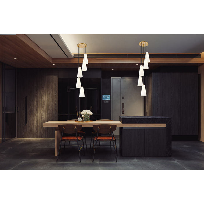Z-Lite Farrell Pendant Modern Gold 5 Light Round 3043P7-5R-MGLD | theLightShop