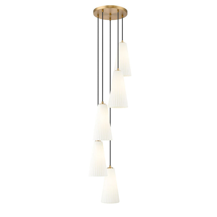 Z-Lite Farrell Pendant Modern Gold 5 Light Round 3043P7-5R-MGLD | theLightShop