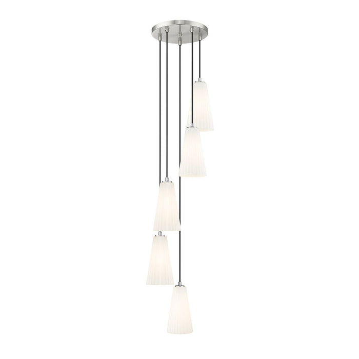 Z-Lite Farrell Pendant Round Brushed Nickel 5 Light 3043P6-5R-BN | theLightShop