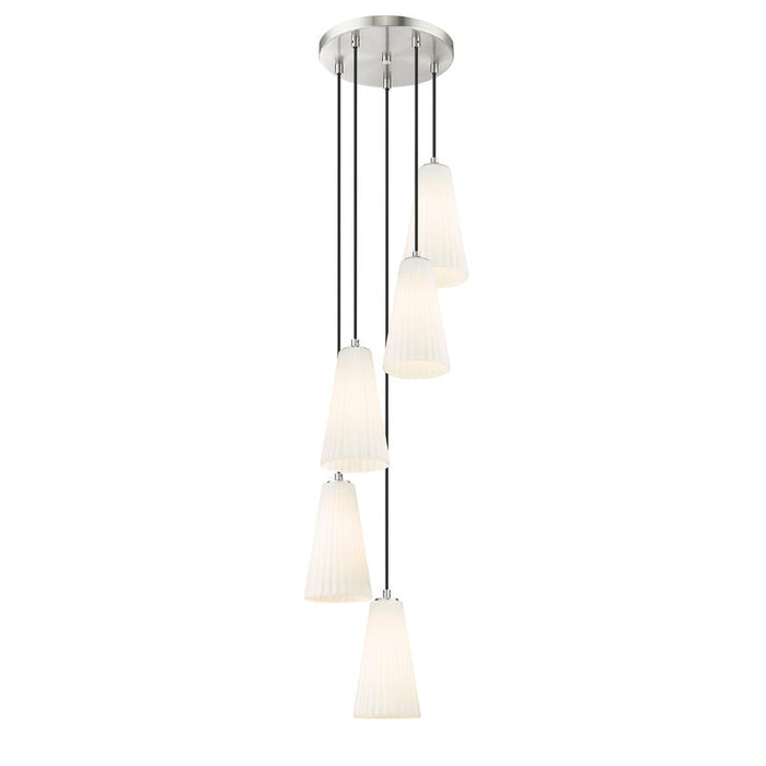 Z-Lite Farrell Pendant Round Brushed Nickel 5 Light 3043P6-5R-BN | theLightShop