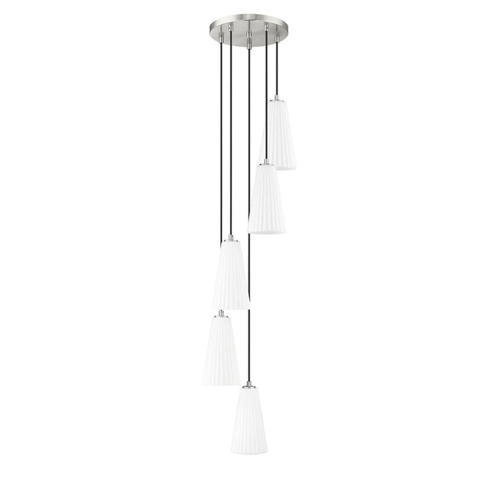 Z-Lite Farrell Pendant Round Brushed Nickel 5 Light 3043P6-5R-BN | theLightShop