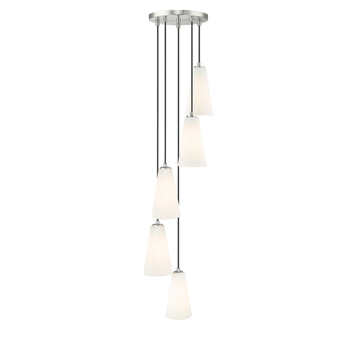 Z-Lite Farrell Pendant Round Brushed Nickel 5 Light 3043P6-5R-BN | theLightShop
