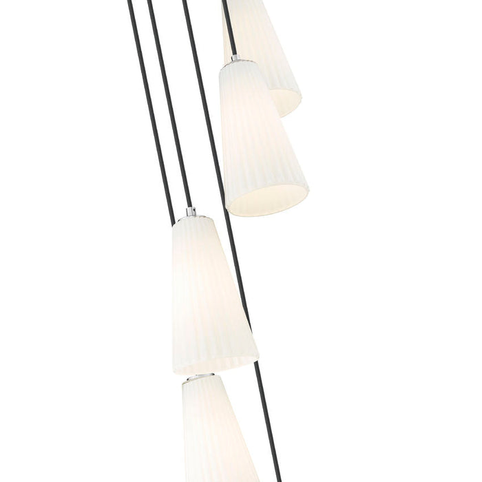Z-Lite Farrell Pendant Round Brushed Nickel 5 Light 3043P6-5R-BN | theLightShop