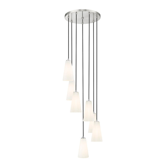 Z-Lite Farrell Pendant Round Brushed Nickel 7 Light 3043P6-7R-BN | theLightShop
