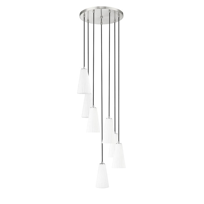 Z-Lite Farrell Pendant Round Brushed Nickel 7 Light 3043P6-7R-BN | theLightShop