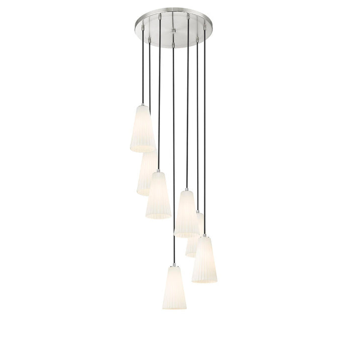 Z-Lite Farrell Pendant Round Brushed Nickel 7 Light 3043P6-7R-BN | theLightShop