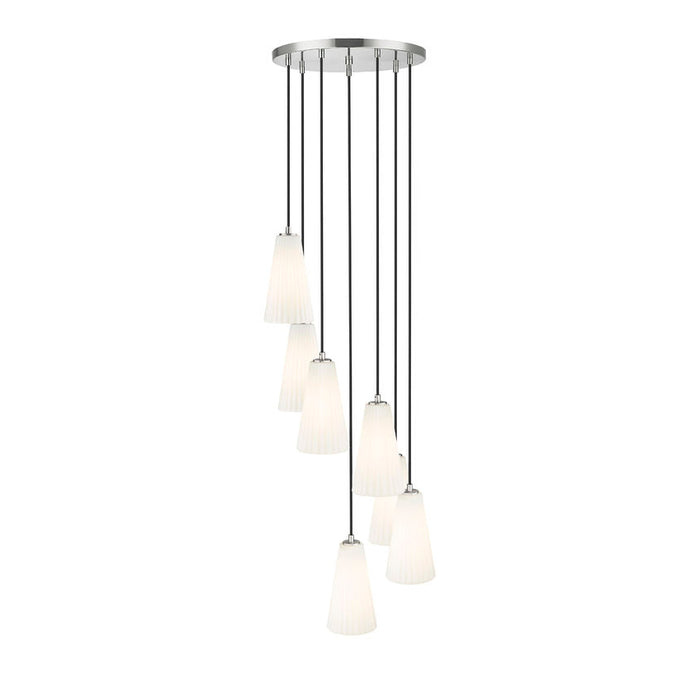 Z-Lite Farrell Pendant Round Brushed Nickel 7 Light 3043P6-7R-BN | theLightShop