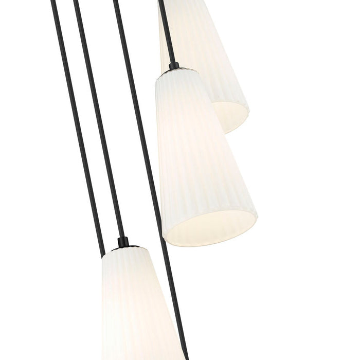 Z-Lite Farrell Pendant Round Matte Black 5 Light 3043P6-5R-MB | theLightShop