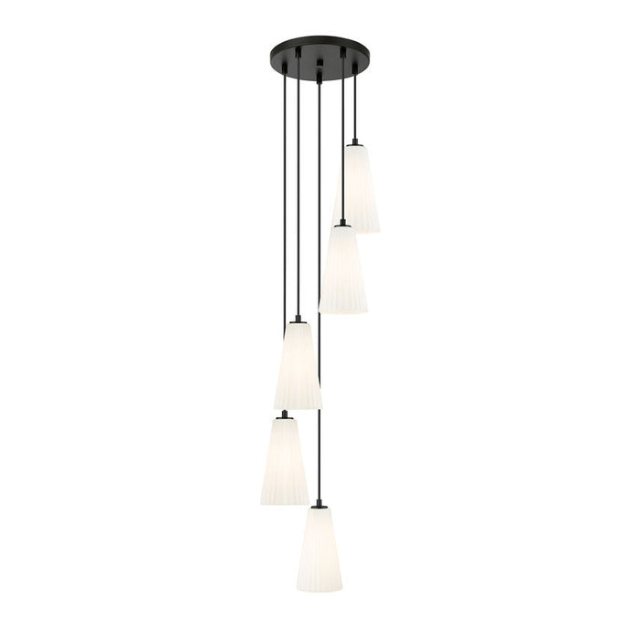 Z-Lite Farrell Pendant Round Matte Black 5 Light 3043P6-5R-MB | theLightShop