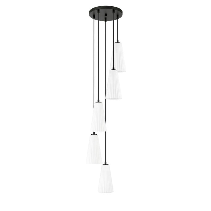Z-Lite Farrell Pendant Round Matte Black 5 Light 3043P6-5R-MB | theLightShop