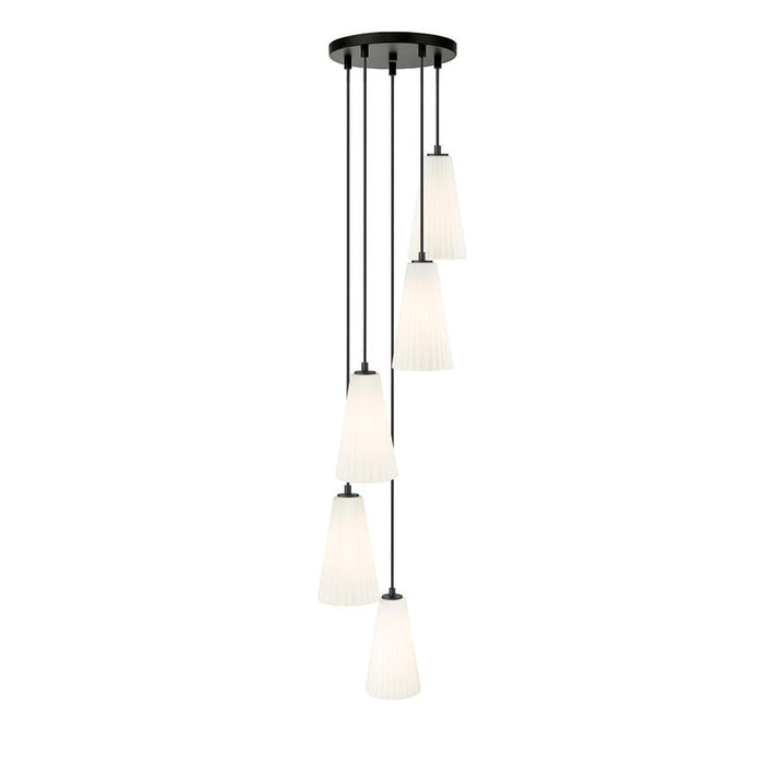 Z-Lite Farrell Pendant Round Matte Black 5 Light 3043P6-5R-MB | theLightShop