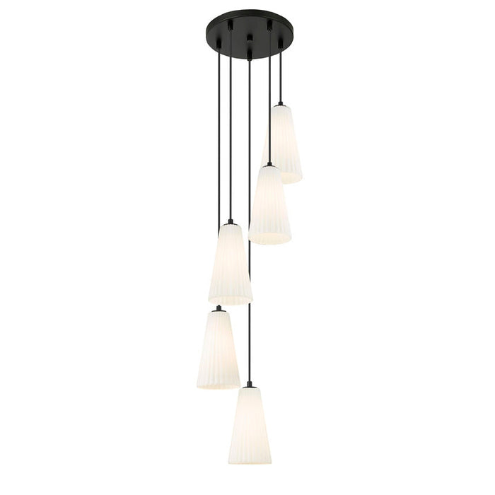 Z-Lite Farrell Pendant Round Matte Black 5 Light 3043P6-5R-MB | theLightShop