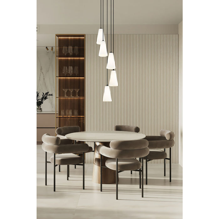 Z-Lite Farrell Pendant Round Matte Black 5 Light 3043P6-5R-MB | theLightShop