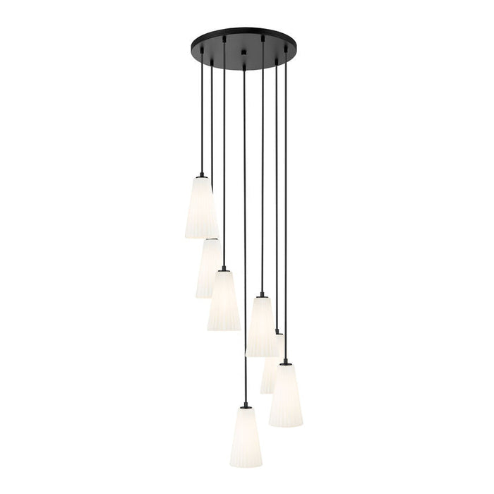 Z-Lite Farrell Pendant Round Matte Black 7 Light 3043P6-7R-MB | theLightShop