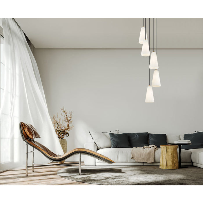 Z-Lite Farrell Pendant Round Modern Gold 5 Light 3043P6-5R-MGLD | theLightShop