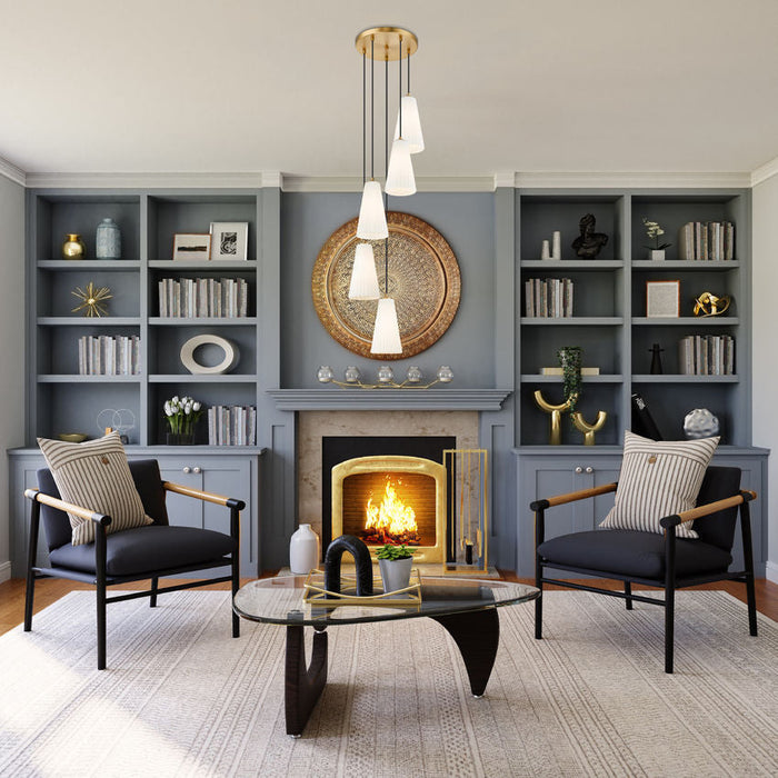 Z-Lite Farrell Pendant Round Modern Gold 5 Light 3043P6-5R-MGLD | theLightShop