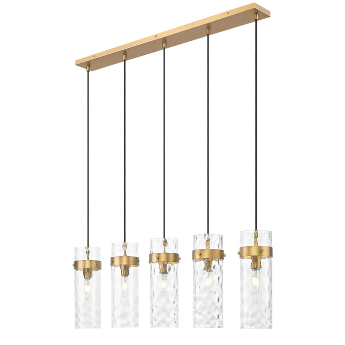 Z-Lite Fontaine 5 Light Linear Pendant - Rubbed Brass