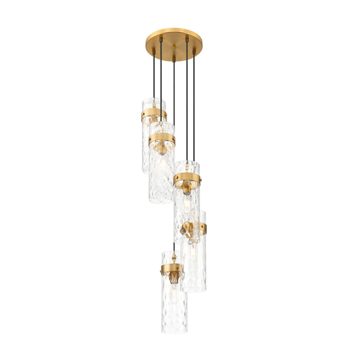 Z-Lite Fontaine 5 Light Round Pendant - Rubbed Brass