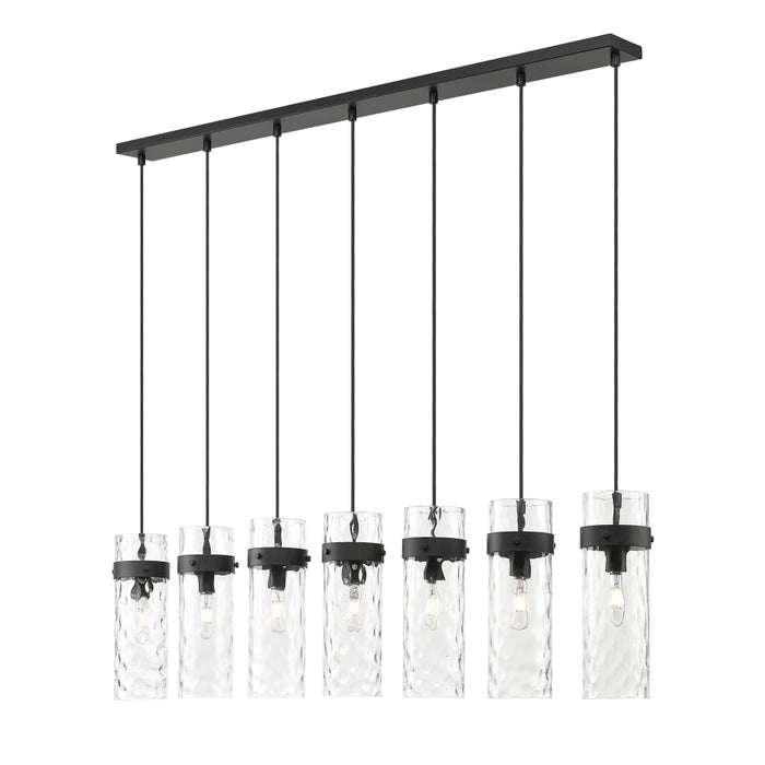 Z-Lite Fontaine 7 Light Linear Pendant - Matte Black