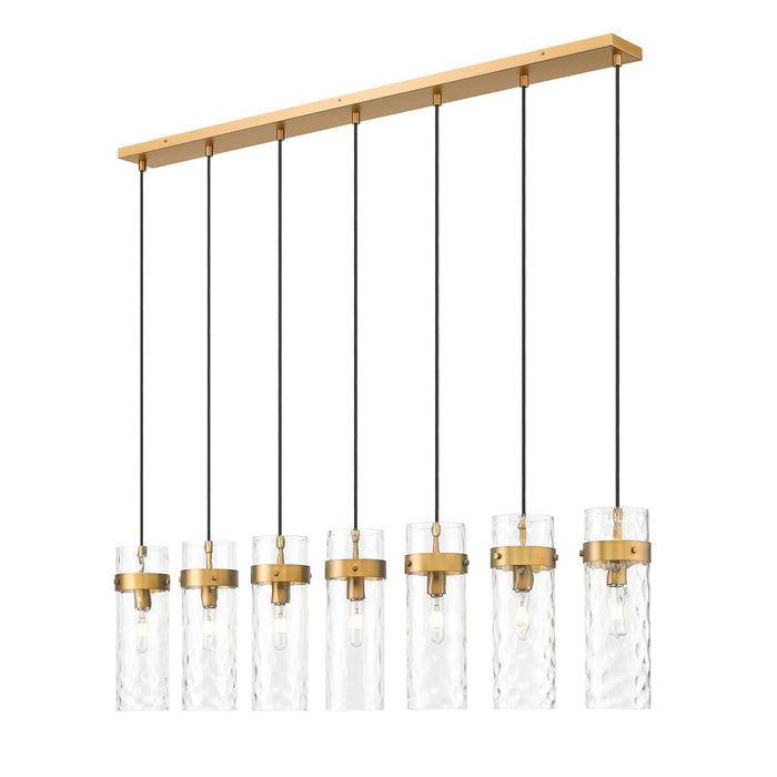 Z-Lite Fontaine 7 Light Linear Pendant - Rubbed Brass