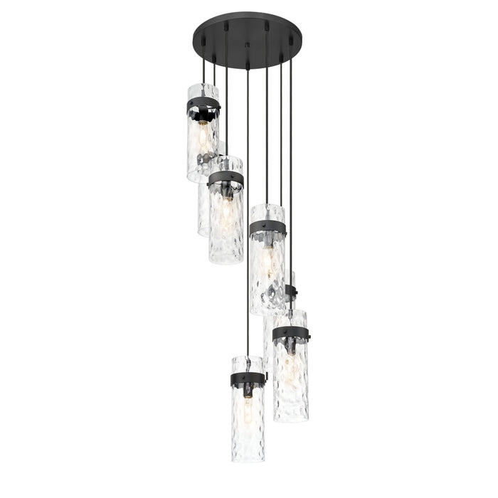 Z-Lite Fontaine 7 Light Round Pendant - Matte Black