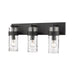 Z-Lite Fontaine Matte Black 3 Light Vanity 3035-3V-MB | theLightShop