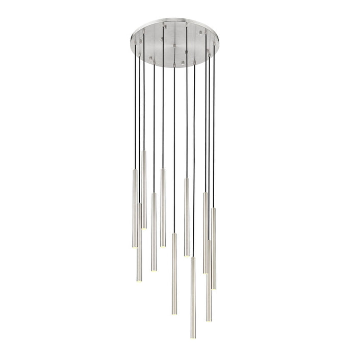 Z-Lite Forest 11 Light LED Round Pendant - Brushed Nickel - 24’’