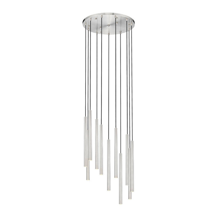 Z-Lite Forest 11 Light LED Round Pendant - Brushed Nickel - 24’’