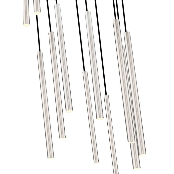 Z-Lite Forest 11 Light LED Round Pendant - Brushed Nickel - 24’’