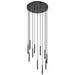 Z-Lite Forest 11 Light LED Round Pendant - Matte Black - 12’’